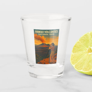 Verre A Shot Parc national des volcans d'Hawaï Vintage voyage
