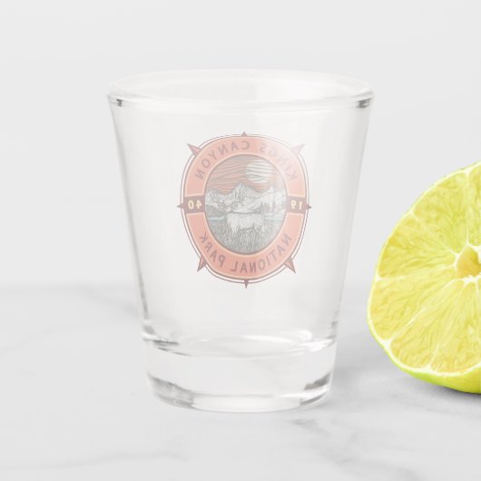 Verre A Shot Parc national Kings Canyon Mule Deer Retro Compass (Dos)