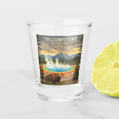 Verre A Shot Parc national vintage Yellowstone (Devant)
