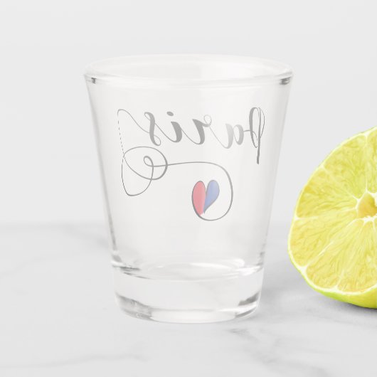 Verre A Shot Paris Drapeau Coeur, France (Dos)