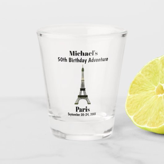 Verre A Shot Paris France Anniversaire Voyage Guys Week-end (Devant)