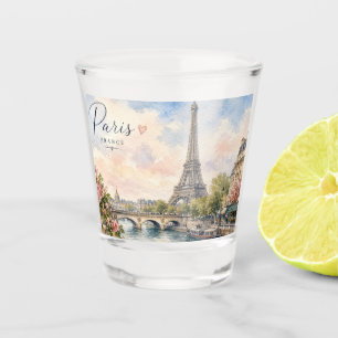 Verre A Shot Paris France Tour Eiffel rivière seine 