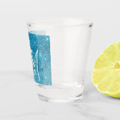 Verre A Shot Parties scintillant bleu moderne éclaboussures Nom (Droite)