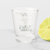 Verre A Shot Parties scintillant d'or Eucalyptus - Mariage vert (Dos)