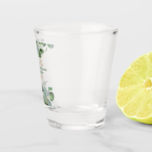 Verre A Shot Parties scintillant d'or Eucalyptus - Mariage vert (Droite)