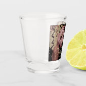 Verre A Shot Parties scintillant d'or noir et Rose 40e annivers (Gauche)