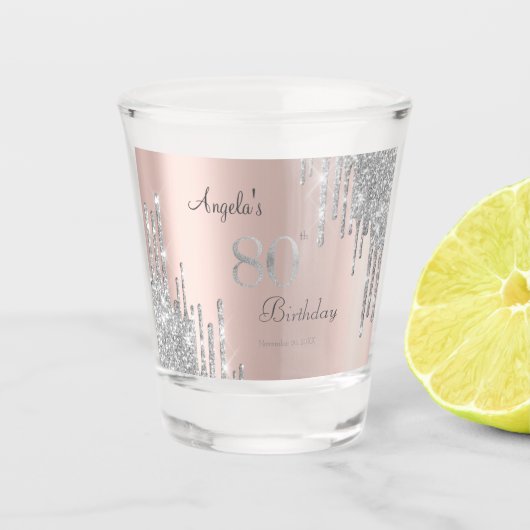 Verre A Shot Parties scintillant en argent Rose Gold 80e (Devant)