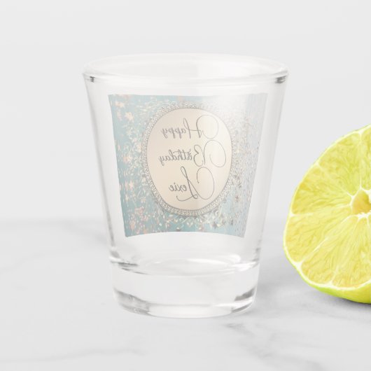 Verre A Shot Parties scintillant Étoiles sur bleu Turquoise Ann (Dos)