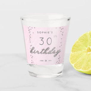 Verre A Shot Parties scintillant moderne chic rose étincelle fê