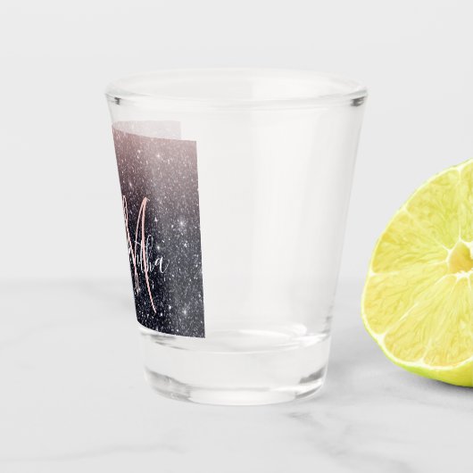 Verre A Shot Parties scintillant moderne noire et rose Étincell (Droite)