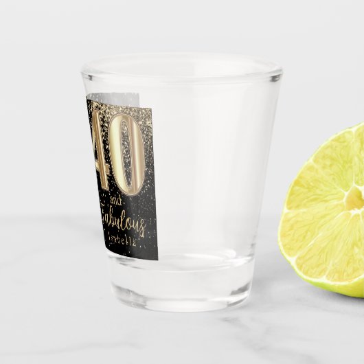 Verre A Shot Parties scintillant noire et or 40e anniversaire (Droite)