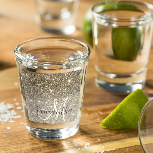 Verre A Shot Parties scintillant Or moderne étincelles Nom pers