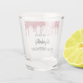 Verre A Shot Parties scintillant rouge goutte nom fête d'annive (Dos)