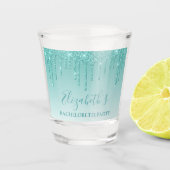 Verre A Shot Parties scintillant Turquoise moderne Bachelorette (Devant)