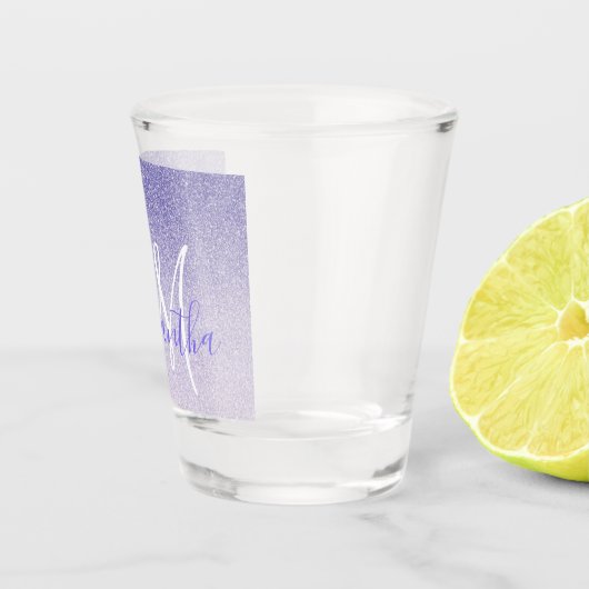 Verre A Shot Parties scintillant violet moderne étincelles Nom  (Droite)