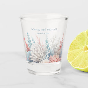 Verre A Shot Pastel Coral Reef-Mariage-Argent/Pipe Danse-