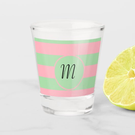 Verre A Shot Pastel vert et rose (Devant)