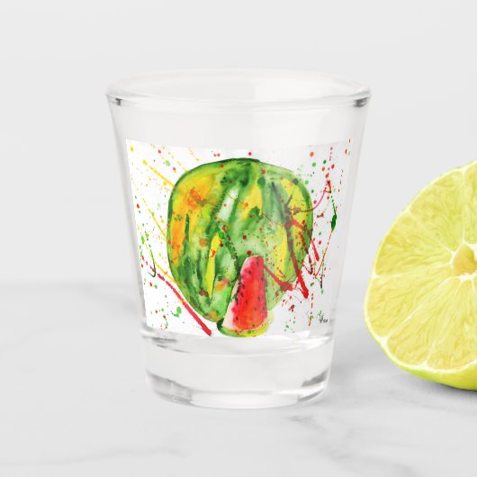 Verre A Shot pastèque Abstraite couleur vive (Devant)