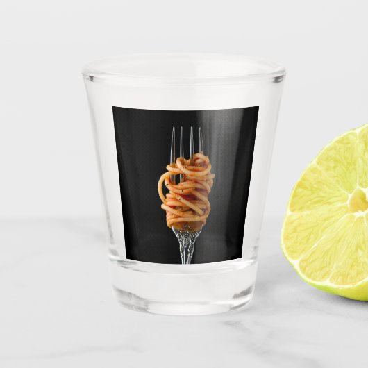Verre A Shot Pâtes filées sur une Fourche, Spaghetti alimentair (Devant)