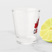 Verre A Shot Patriotique de feuille d'érable rayée du Canada (Gauche)