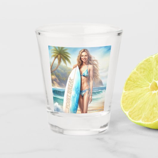 Verre A Shot Pause du point d'action fille (Devant)