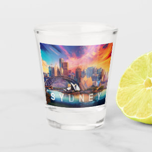Verre A Shot Paysage Coloré de Sydney Abstrait