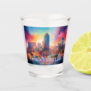 Verre A Shot Paysage coloré d'Indianapolis - Art abstrait