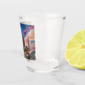 Verre A Shot Paysage urbain abstrait de Cleveland coloré (Droite)