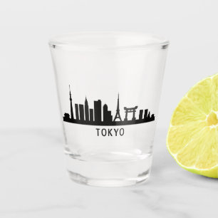 Verre A Shot Paysage urbain du Japon Silhouette de l'horizon