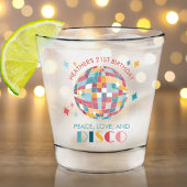 Verre A Shot Peace, Love and Disco Anniversaire Party Custom