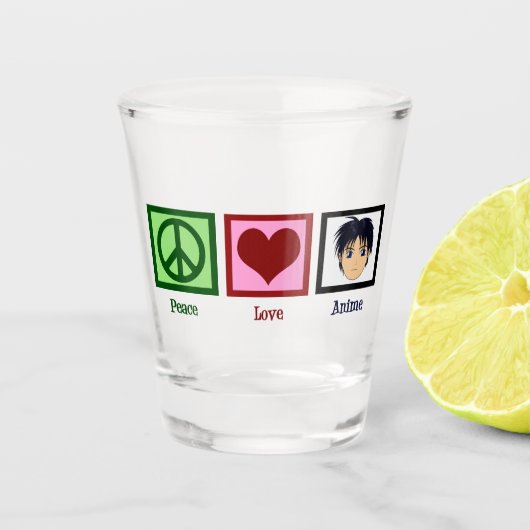 Verre A Shot Peace Love Anime (Devant)