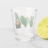Verre A Shot Peace Love Gnome | Sublimation de la Saint Patrick (Dos)