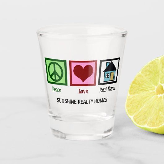 Verre A Shot Peace Love Immobilier (Devant)