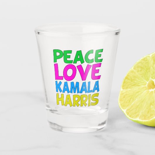 Verre A Shot Peace Love Kamala Harris (Devant)