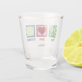 Verre A Shot Peace Love Pickleball Cute Personnalisé (Dos)