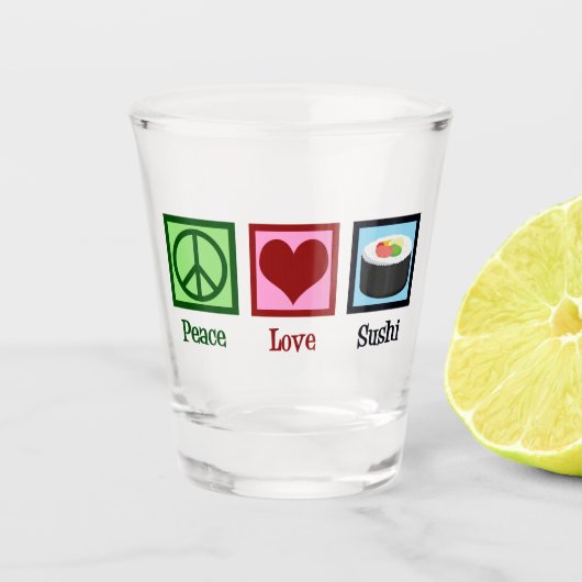 Verre A Shot Peace Love Sushi (Devant)