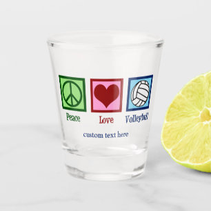 Verre A Shot Peace Love Volleyball joueur Équipe personnalisée
