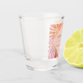 Verre A Shot Peach rose Super Floral Abstrait (Gauche)
