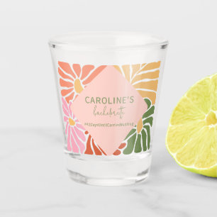 Verre A Shot Peach rose Super Floral Abstrait