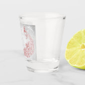 Verre A Shot Peacock rose Personnalisé (Droite)