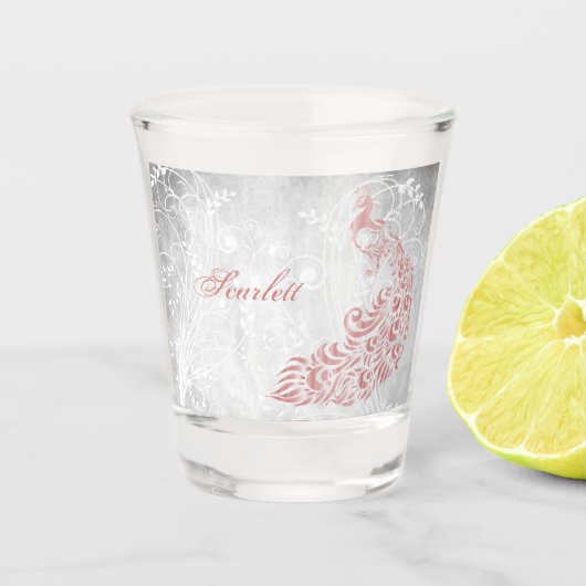 Verre A Shot Peacock rose Personnalisé (Devant)