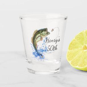 Verre A Shot Pêche de la cinquantième fête d'anniversaire