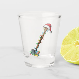 Verre A Shot Pelle de jardinage enveloppée de lumières de Noël