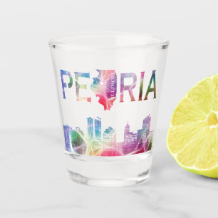 Verre A Shot Peoria, Illinois II - Design coloré