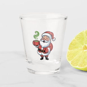 Verre A Shot Père Noël buvant un Noël Matcha
