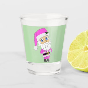 Verre A Shot Père Noël chibi en costume rose