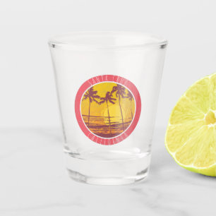 Verre A Shot Père Noël Cruz California Vintage Beach Sunrise Su