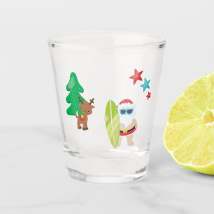 Verre A Shot Père Noël d'été à la plage