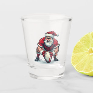 Verre A Shot Père Noël jouant au football Fantasy Noël Joueur