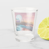 Verre A Shot Père Noël Monica Pier rose et bleu Sunset Los Ange (Dos)